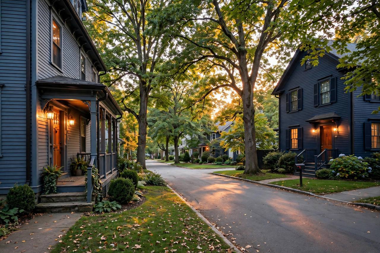 Historic homes and oak shade on a Bartow street